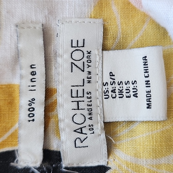Rachel Zoe Linen Mini Dress Floral Print Sleeveless Summer Dress Size S - Picture 9 of 9